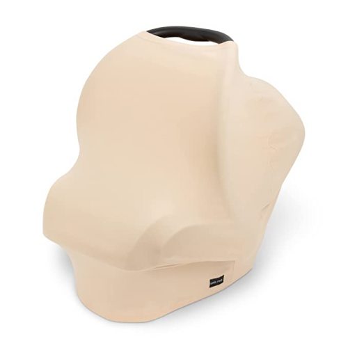 Breathable Nursing Cover Up and Car Seat Cover for Babies Simka Rose - Breastfeeding Cover for Baby Boy & Girl - Adjustable Stretchy Infant Carseat Canopy Carrier Cover for Summer - Must Have Registry - natural