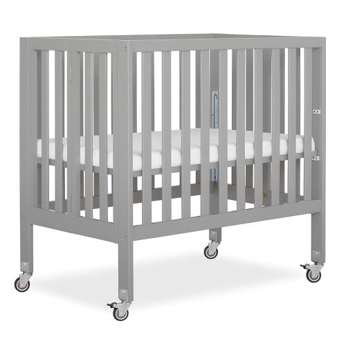 Dream On Me Jett Non-Full Size Folding Convertible Crib, Lightweight Portable Crib, Three Adjustable Mattress Height Settings, Easy to Fold Travel Crib, 1.5” Mattress Pad Included