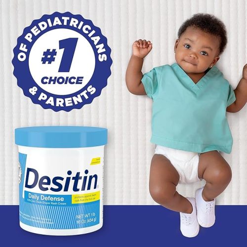 Desitin Daily Defense Baby Diaper Rash Cream with 13% Zinc Oxide, Barrier Cream to Treat, Relieve & Prevent Diaper Rash, Hypoallergenic, Dye-, Phthalate- & Paraben-Free, 16 oz - 1 Pound (Pack of 1)