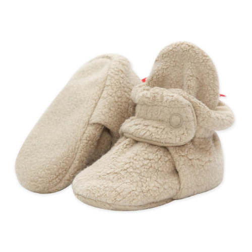 Zutano Cozie Fleece Stay-On Baby Bootie Slipper - Khaki