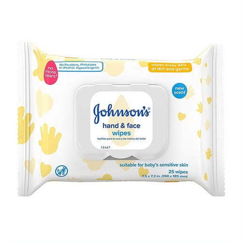 Johnsons Baby Hand And Face Sanitizing Wipes For Travel, 25 Ea..