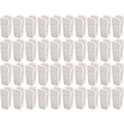 KISEER Plastic Baby Hanger Clips, 40 Pcs Slim-line Finger Clips Set Clothes Hanger Velvet Hanger (White)