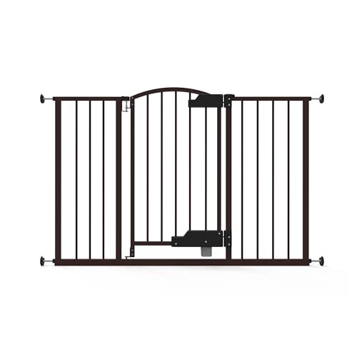 Ingenuity Easy Open Baby Gate & Dog Gate, Hands-Free Open Patent-Pending Foot Pedal, 27.5"-52" Wide, 28" Tall, Hardware or Pressure Mounted, Install in Doorway, Bottom of Stairs, or Wall - Espresso