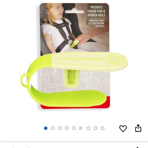UnbuckleMe Car Seat Buckle Release Tool - Easy Opener Aid for Arthritis, Long Nails, Older Kids - Button pusher for infant, toddler, convertible 5 pt harness car seats - As Seen on Shark Tank (Lime)