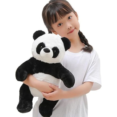 18" Panda Bear Stuffed Animal Plush Toy Cute Soft Body Doll Pillow Kawaii Giant Panda, Gift for Kids Boy Girl Birthday Valentines Christmas