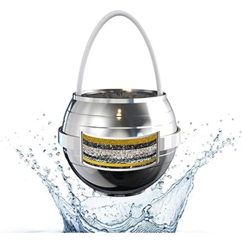 Bathtub Water Filter for Tub with Overflow,2,500 Gallons of Filtration,8 Stages Bath Filter,Remove contaminants,Chlorineand Fluoride,HardWater Softener,BPA Free(Upgrade Version),Chrome