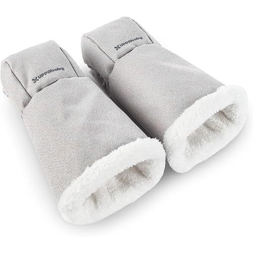 UPPAbaby CozyHandmuff - Easily Attaches to Stroller Handlebars - Ultra-Plush, Weather-Proof Hand Protection - Savannah (Pearl Gray Jacquard)