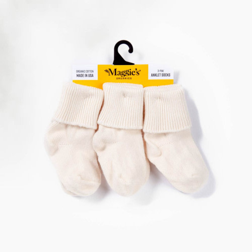 Organic Cotton Socks - Infant & Toddler Anklet 3 Pak