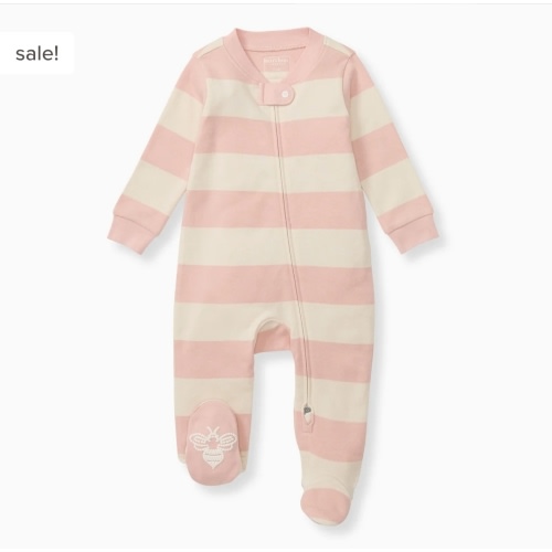 Rugby Stripe Organic Cotton Sleep & Play - Pink Sand – Burt's Bees Baby