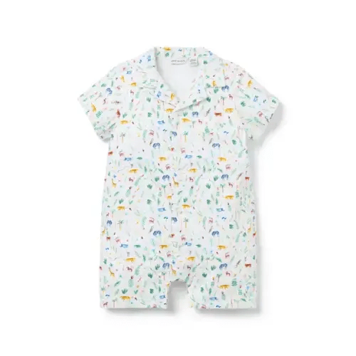 Newborn White Safari Baby Safari Romper by Janie and Jack