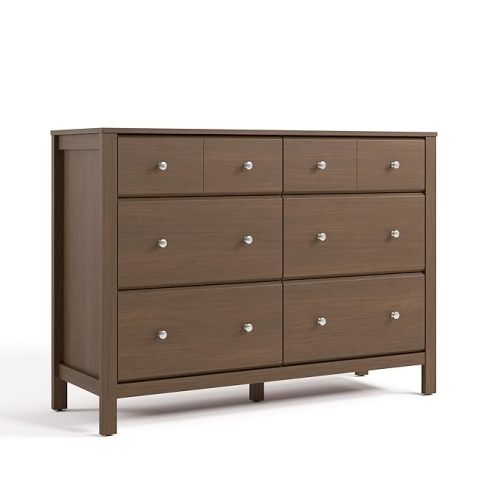 Storkcraft Horizon 6 Drawer Dresser (Hazelnut) – GREENGUARD Gold Certified Dresser for Nursery & Kids’ Room, Modern Storage with Interlocking Drawer System