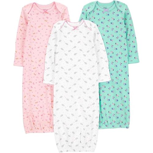 Simple Joys by Carter's Baby Girls' 3-pack Cotton Sleeper Gown