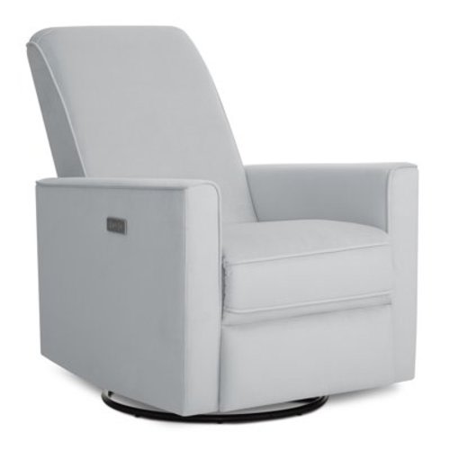 Evolur Harlow Power Electric Nursery Chair Glider, Swivel Reclining with USB Port, Misty Grey, Greenguard Gold Certified