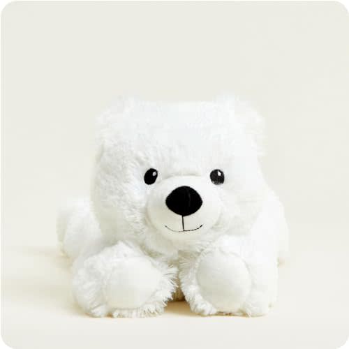 Warmies White Bear Heatable and Coolable Weighted Teddy Bear Stuffed Animal Plush