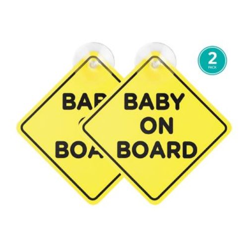Belle ON THE GO Baby on Board Car Signs in Yellow (Set of 2) - YELLOW - NO SIZE