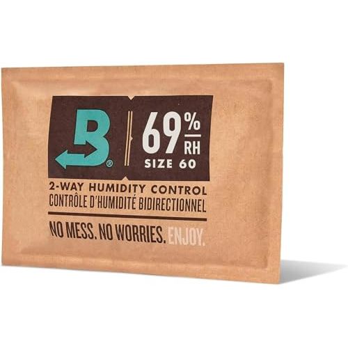 Boveda 69% RH 2-Way Humidity Control – Restores & Maintains Humidity – All In One Solution For Humidification- Patented Technology for Cigar Humidors – Convenient & Versatile - 1 Count Resealable Bag