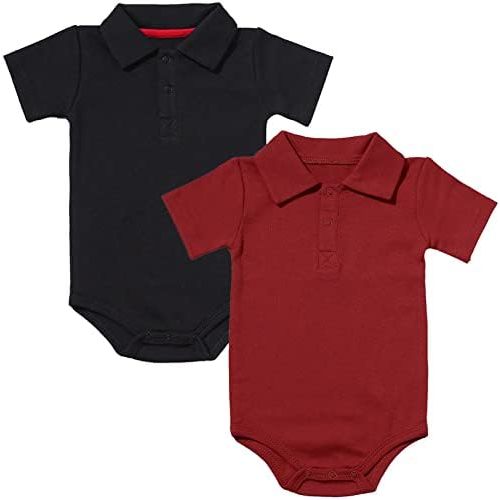 Jimonda Baby Boy Girl Collared Bodysuit,Polo Short Sleeve Romper, Pure Color Baby Clothes,Organic Cotton …