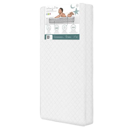Dream On Me Snug Support Crib and Toddler Mattress, White