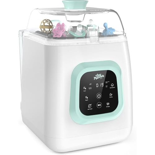 Tiny Marvels Baby Bottle Washer Pro, Upgraded Self-Cleaning Machine, 6-Bottle Capacity | Built-in Water Softener | All-in-One Bottle Cleaner Dryer for Bottles, Breast Pump Parts - Effortless Care
