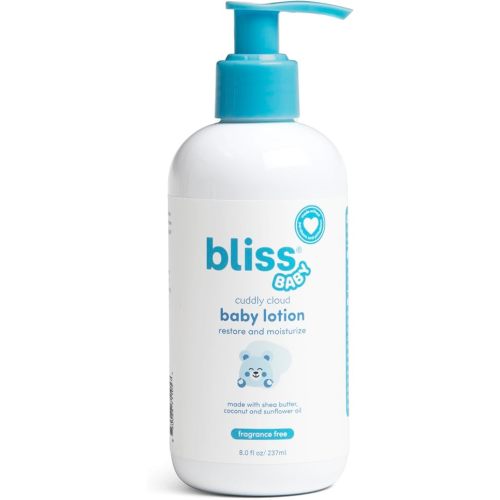Bliss Baby Lotion, Fragrance-Free, For Dry & Sensitive Skin, Hydrating Daily Lotion - For Babies, Kids & Adults, Vegan, Hypoallergenic, Dermatologist Tested, Clean & Gentle, Non-Toxic, 8 fl oz.