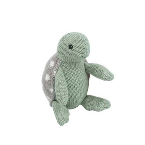 mon ami taylor the turtle knit rattle – minnow