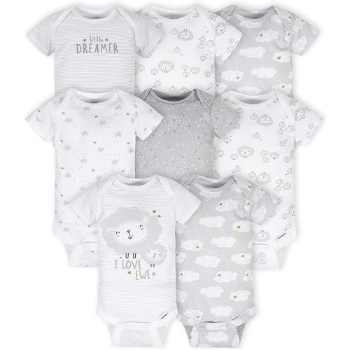 Gerber unisex-baby 8-pack Short Sleeve Onesies Bodysuits
