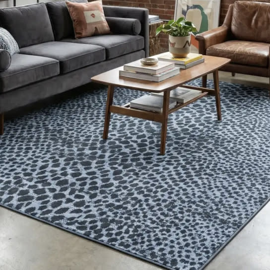 Navy Blue 6' x 9' Kamala Washable Rug | Rugs.com
