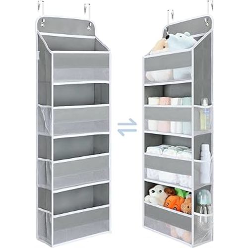 Yecaye 1 Pack Bathroom Organizers and Storage, 35.2lbs Load Toy Stuffed Animal Storage, Swing-proof Hanging Over the Door Organizer for Nursery Newborn Baby Essential Stuff