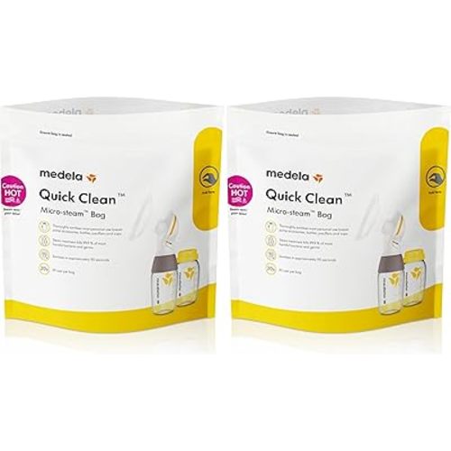 Medela Quick Clean Micro-Steam Bags for Bottles and Breast Pump Parts, 5 Count, (Pack of 2)