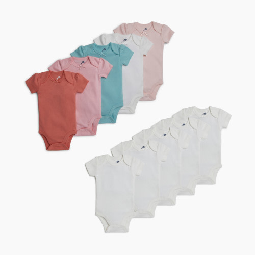 Small Story Short Sleeve Bodysuit Solid (5 Pack) - Pink Hues, 0-3 M
