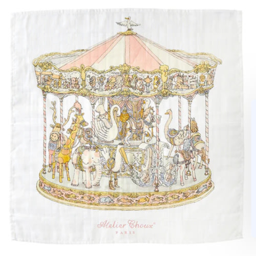Atelier Choux Carré – Pink Carousel Swaddle | Caitlin Wilson