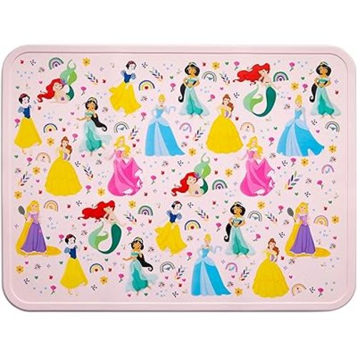 Simple Modern Silicone Placemat for Baby, Toddlers, Kids | Non-Slip Baby Eating Table Food Mat for Restaurants and Dining Table | Piper Collection | Princess Rainbows