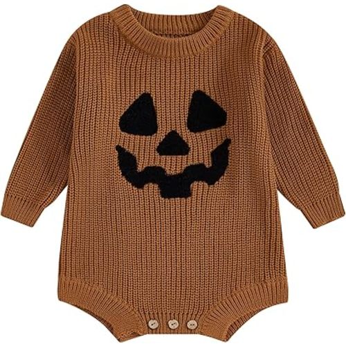 FYBITBO Baby Girl Boy Sweater Knit Oversized Pullover Sweatshirt Romper Onesie Warm Fall Winter Clothes Outfit Newborn