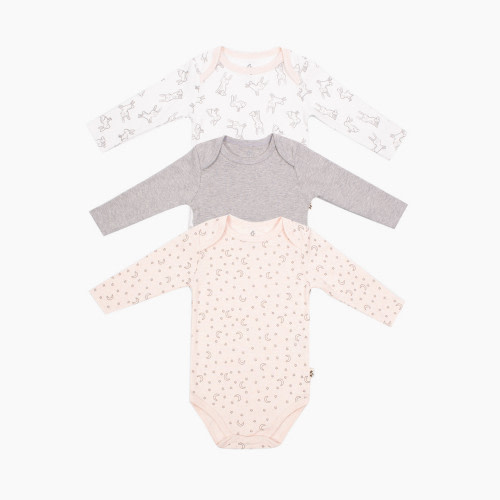 Snugabye Dream Long Sleeve Bodysuit (3-Pack) - Pink, 6-9 M