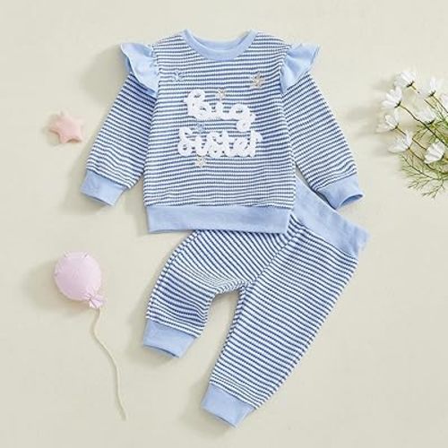 Amazon.com: Amnnchya Toddler Clothes For Baby Girl Big Sister Little Sister Matching Outfits Cute Fall Winter Sweatshirt Pants Set (Blue, 0-6 Months) : Clothing, Shoes & Jewelry