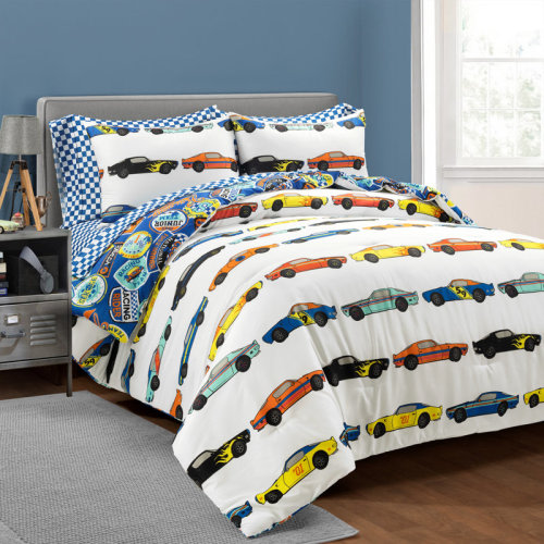 Lush Decor Race Cars Reversible Oversized With Printed Sheet & Reviews | Wayfair