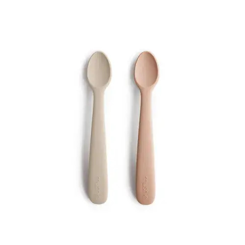 Mushie Baby Spoon Set Blush/Sand | Baby Bunting AU