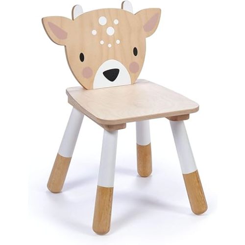 Tender Leaf Toys - Forest Table and Chairs Collections - Adorable Kids Size Art Play Game Table and Chairs - Made with Premium Materials and Craftsmanship for Children 3+ (Forest Deer Chair)