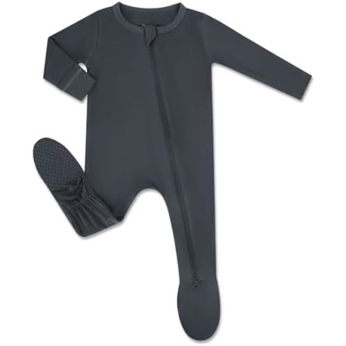 HAPIU Rayon from Bamboo Baby Footed Pajamas, 2 Way Zipper YKK, Footie for Baby Boy Girls, Newborn-24 Months