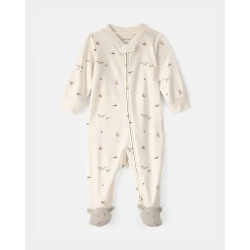 Baby Easter Bunny 100% Cotton 2-Way Zip Sleep & Play Pajama - Cream | Carter's