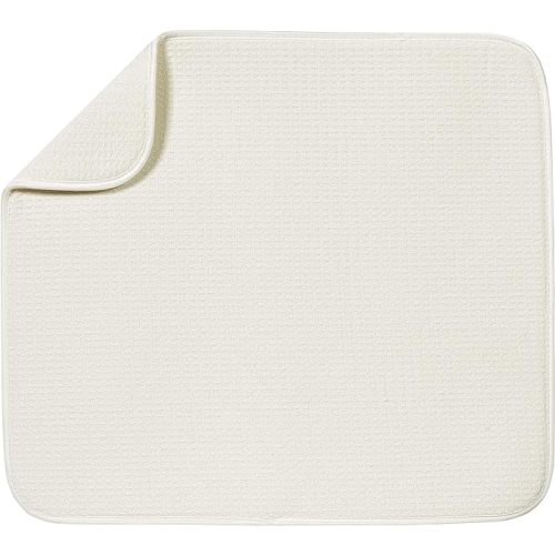 Dish Drying Mat, Highly Absorbent Microfiber Kitchen Counter Mat, Dish Drying Pad for Dishes, Utensils, Pots and Pans, Large 16" x 18", Cream