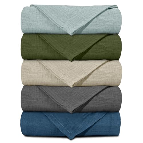 Muslin Receiving Blankets, Neutral Blanket Swaddling for Newborn Boys and Girls, 5 Pack Breathable and Skin-Friendly Swaddle Wrap for Infant Baby (Graceful Colors)