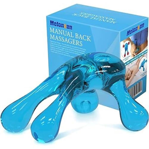 Palm Massage Tool - Easier Grip Massage Handheld Tool, Four-Point Massage Tool, for Deep Tissue Pain Relief (Blue)