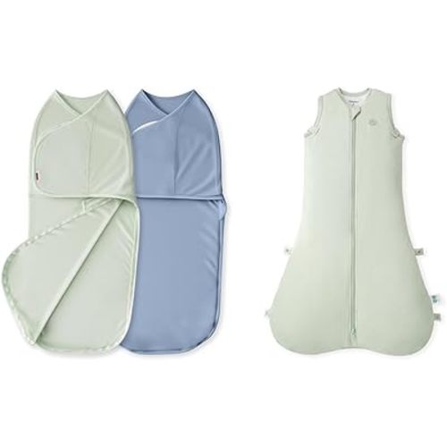 Momcozy Baby Swaddle & Sleep Sack, Swaddles for Newborns 0–3 Months, Reduce Startle Reflex, Wearable Blanket for Growing Baby 0–6 Months, 1.5 TOG, Soft Cozy Baby Boy Registry Essentials, Green