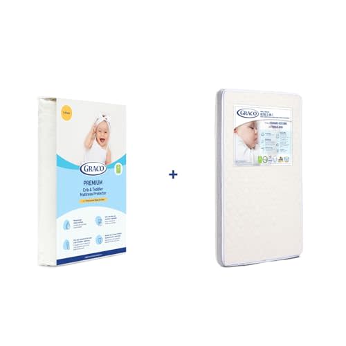 Graco Ultra Dual-Sided Crib Mattress & Protector Value Bundle (1-Pack) – Includes GREENGUARD Gold Certified Crib Mattress, GREENGUARD Gold Certified Waterproof Protector