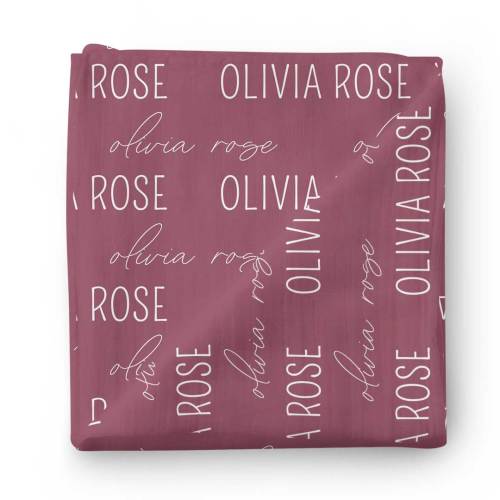 Personalized Boysenberry Baby Name Swaddle Blanket