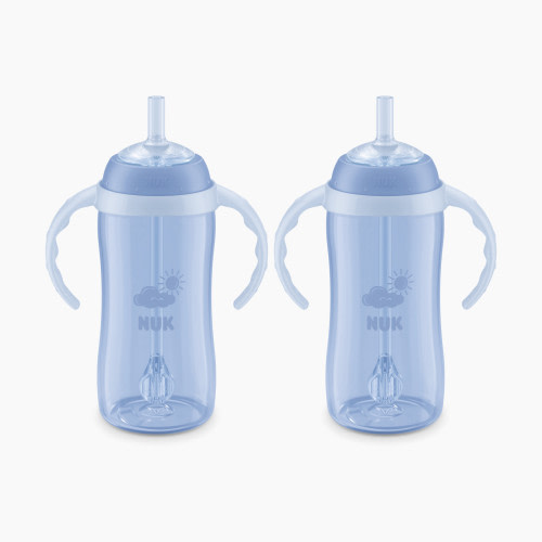 NUK Learner Straw Cup (2 Pack) - Blue, 10 Oz