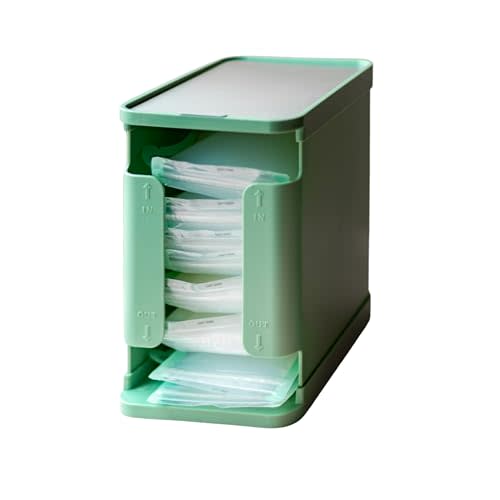 Breast Milk Freezer Storage Organizer with Metal Freeze Tray, Easy Assembly Design, Mint Green