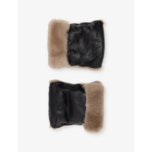 Toast-coated brand-tab sheepskin buggy mittens