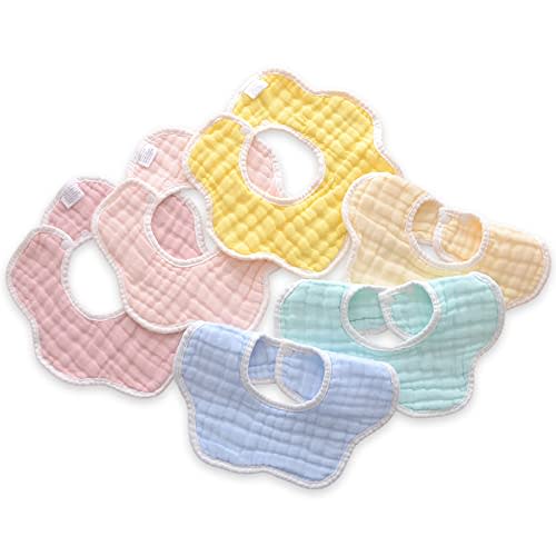 DOSMINE Muslin Baby Bibs for Drooling and Teething Newborn Drool Bibs for Baby Girl Boy